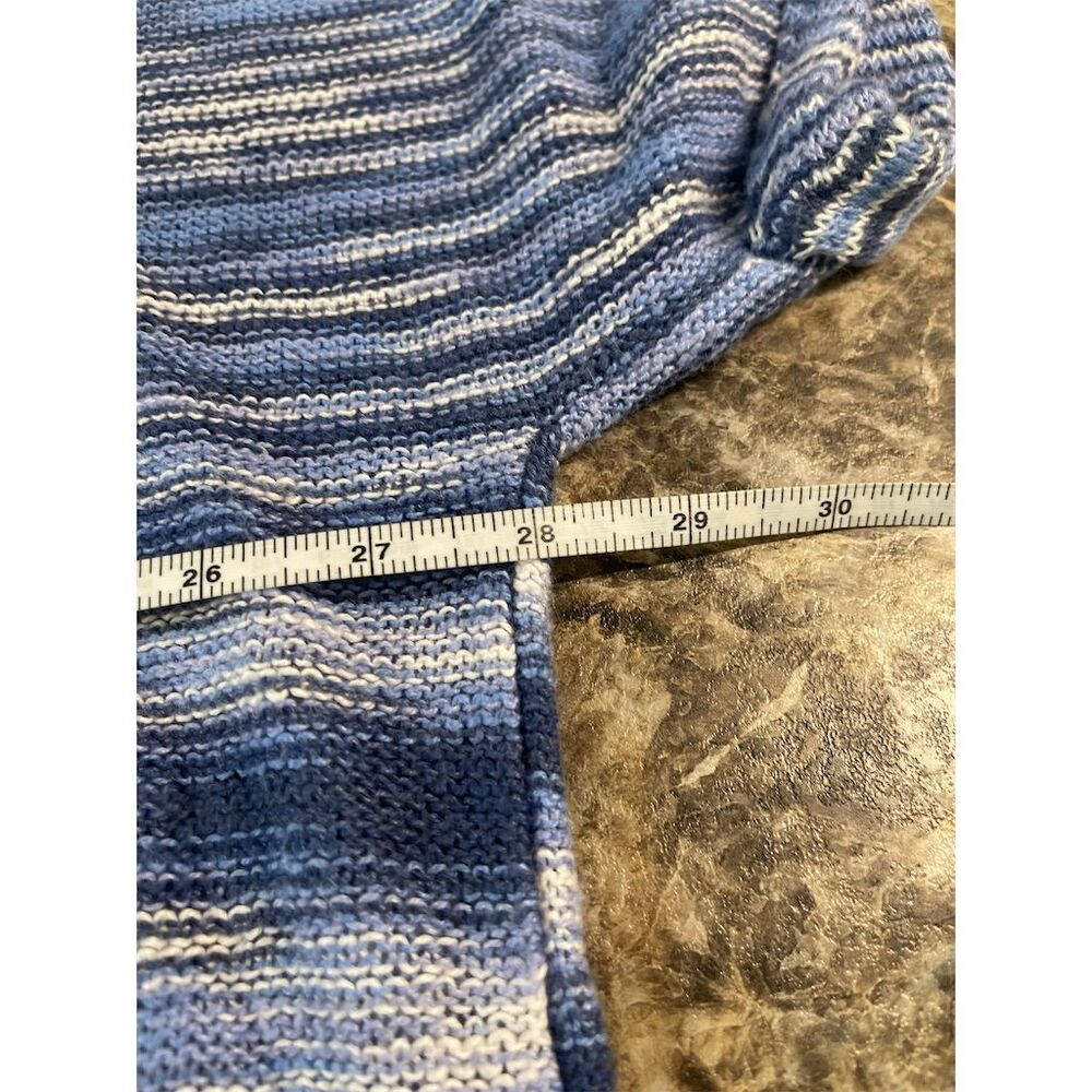 GAP Women's Blue Knit Stripe Open Front Cardigan Sweater Size M (sku269) - Picture 5 of 10